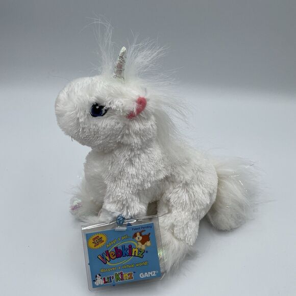 RETIRED Webkinz Lil Kinz Unicorn by Ganz NEW WITH CODE HS069 Y2K Kidcore Stuffie - Picture 1 of 8